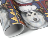 Papier Cadeau Malamute d'Alaska (Coin rond)