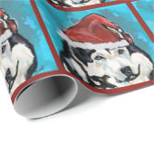 Papier Cadeau Malamute d'Alaska (Coin rond)