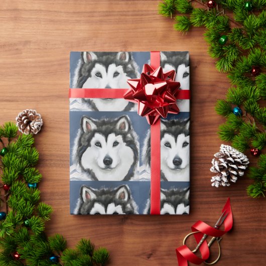 Papier Cadeau Malamute d'Alaska (Cadeau de vacances)