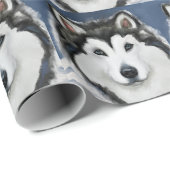 Papier Cadeau Malamute d'Alaska (Coin rond)
