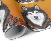 Papier Cadeau Malamute d'Alaska (Coin rond)