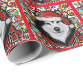 Papier Cadeau Malamute d'Alaska (Coin rond)