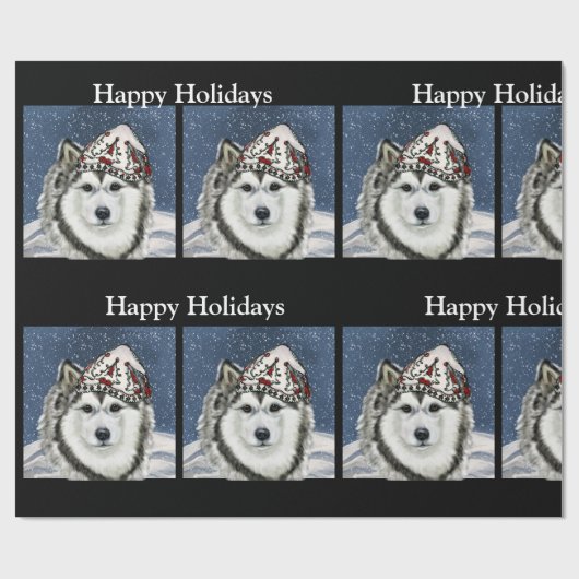 Papier Cadeau Malamute d'Alaska (Plat)