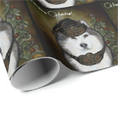 Papier Cadeau Malamute d'Alaska (Coin rond)