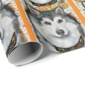 Papier Cadeau Malamute d'Alaska (Coin rond)