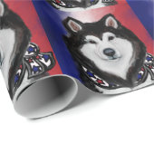 Papier Cadeau Malamute d'Alaska (Coin rond)