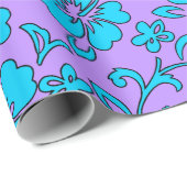 Papier Cadeau Malia Hibiscus Hawaii Pareau Imprimer (Coin rond)