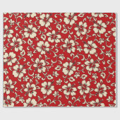 Papier Cadeau Malia Hibiscus Hawaii Pareau Imprimer (Plat)