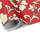 Papier Cadeau Malia Hibiscus Hawaii Pareau Imprimer (Coin rond)