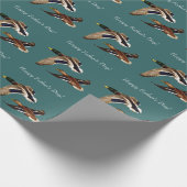 Papier Cadeau Mallard Canards en vol Turquoise (Coin)
