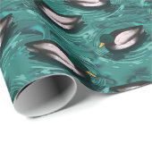 Papier Cadeau Mallards La baignade dans le Motif aquatique (Coin rond)