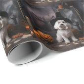 Papier Cadeau Maltais Citrouille Halloween effroi (Coin rond)