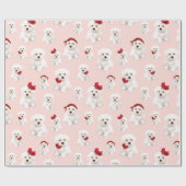 Papier Cadeau Maltais mignons, motif Bolonka (Plat)