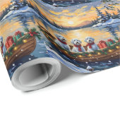 Papier Cadeau Maltese Christmas Boat Holiday (Coin rond)