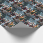 Papier Cadeau Maltese Dogs Christmas Snow Holiday (Coin)