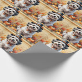 Papier Cadeau Malti Tzu À L'Automne Laisse L'Art Thanksgiving (Coin)