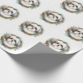 Papier Cadeau Malti Tzu Christmas Wreath Festive Pup (Coin)