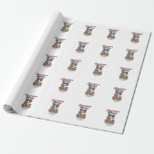 Papier Cadeau Mama Américaine Ours Patriote Patchwork Vector Des (Déroulé)