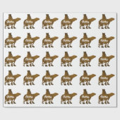 Papier Cadeau Mama Bear avec 1 Cub équitation sur le dos de mama (Plat)