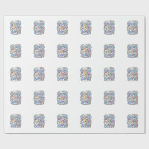 Papier Cadeau Mama Licorne Énergie Kawaii Design Vectoriel_1
