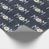 Papier Cadeau Maman Daisy sur denim bleu (Coin)