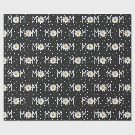 Papier Cadeau Maman Daisy Sur Papier Pois Enveloppé (Plat)