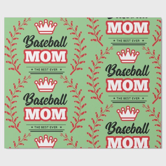 Papier Cadeau Maman De Baseball Chemise La Meilleure Couronne Ja (Plat)