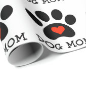 Papier Cadeau Maman de chien de Pawprint (Coin rond)