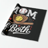 Papier Cadeau Maman de Game Day Baseball Softball (Déroulé)
