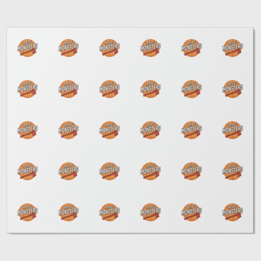 Papier Cadeau Maman de monstres Conception de maman de basket-ba (Plat)