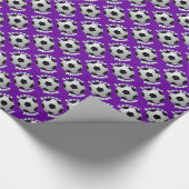 Papier Cadeau Maman du football sur le pourpre (Coin)