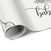 Papier Cadeau Maman éléphante & Baby shower gris jaune (Coin rond)