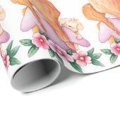 Papier Cadeau Maman Enfant Chiot Fête des mères (Coin rond)