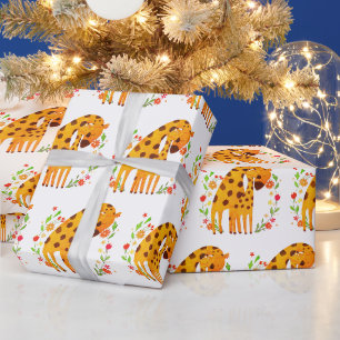 Papier Cadeau Maman et bébé Giraffe