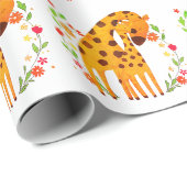 Papier Cadeau Maman et bébé Giraffe (Coin rond)