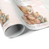 Papier Cadeau Maman et moi Teddy Bear Baby shower (Coin rond)