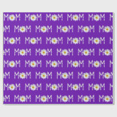 Papier Cadeau Maman Fleur Daisy et pétales (Plat)