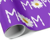 Papier Cadeau Maman Fleur Daisy et pétales (Coin rond)