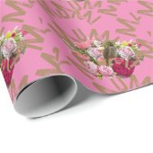 Papier Cadeau Maman ! Fleurs (Coin rond)