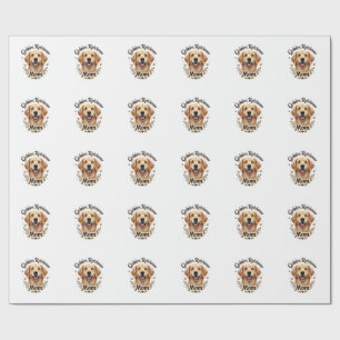 Papier Cadeau Maman Golden Retriever Vintage Amateur de Chien Ty