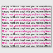 Papier Cadeau Maman Je t'aime Joyeuse Fête des mères (Plat)