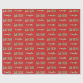 Papier Cadeau Maman Je T'Aime Rouge Or Étincelle Typographie (Plat)