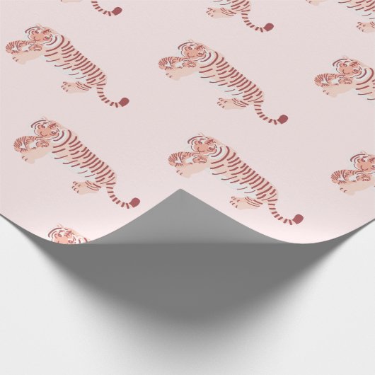 Papier Cadeau Maman Tiger & Cub Motif Bébé Papier à enveloppemen (Coin)