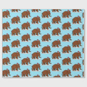 Papier Cadeau Mammoth laine dans un chapeau de Père Noël (Plat)