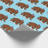 Papier Cadeau Mammoth laine dans un chapeau de Père Noël (Coin)