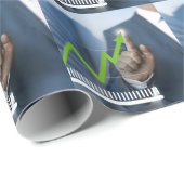 Papier Cadeau Man showing stock price touchscreen concept (Coin rond)