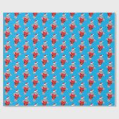 Papier Cadeau Manatee Père Noël Outfit Animal Novelty Noël (Plat)