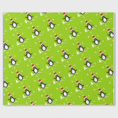 Papier cadeau Manchot de Noël (Plat)