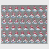 Papier Cadeau Manchot de Noël sur un iceberg (Plat)