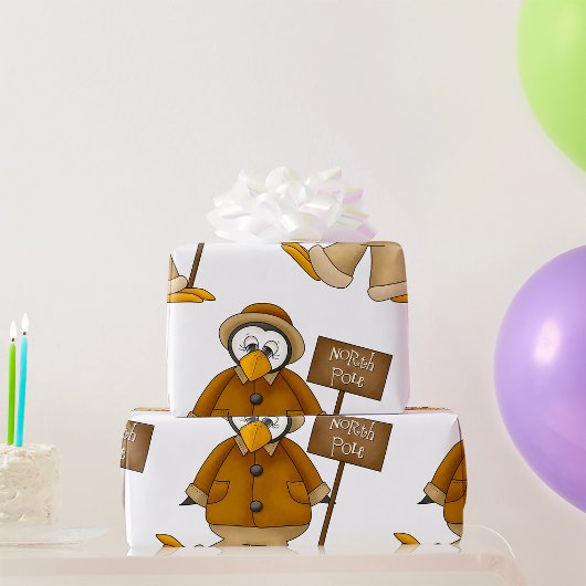Papier Cadeau Manchot du Pôle Nord